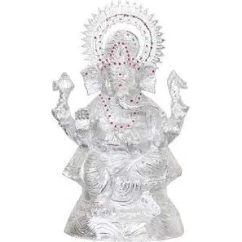 White Metal Ganesha Statue 